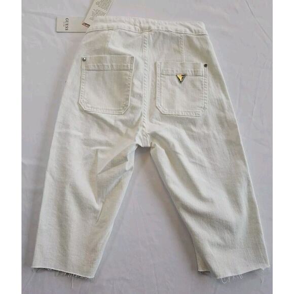 GUESS Women's Button Fly Denim Bermuda Shorts White Size 24‎ NWT - Picture 4 of 5